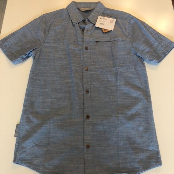MOUNTAIN WAREHOUSE COCONUT TEXTURE SHORT SLEEVE BUTTON DOWN SHIRT - BNWT - Picture 2 of 11